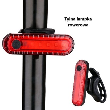 Lampka rowerowa tylna czerwona LED USB 