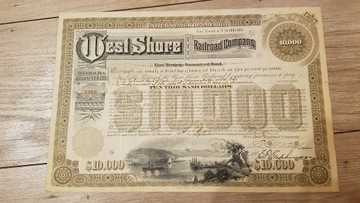 West Shore Railroad - obligacja na $10 tys. z 1929