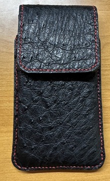 Kabura skóra strusia Iphone XS - hand made