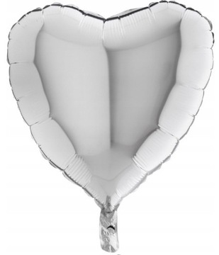 balon foliowy serce srebrne 45x44cm