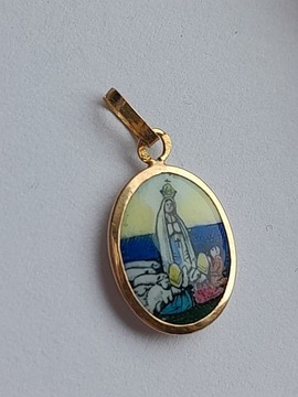 Krzyżyk Medalik Złoto pr. 800 Antyk Fatima