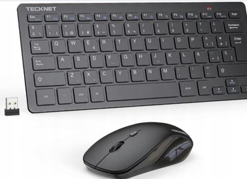 Zestaw klawiatura i mysz TeckNet czarny do laptopa Slim USB 