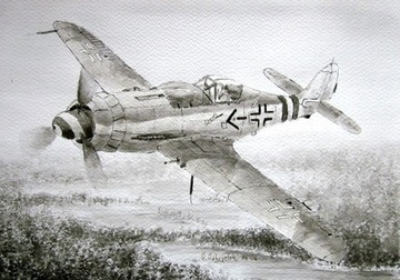 Inkografia Samolot Focke-Wulf  FW-190 PREZENT