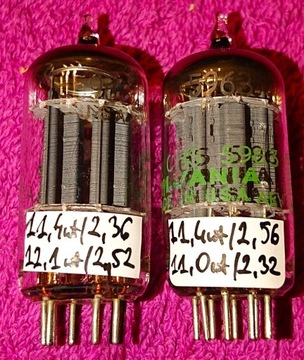 2 x Sylvania USA 5963 12au7 Ecc82 Gain 113/113%