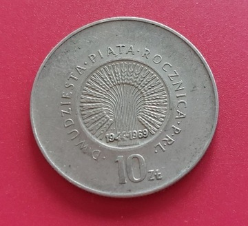 Moneta 10zł 1969 r. 25 rocznica PRL