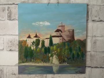 Obraz Góralski ręcznie malowany zamek w niedzicy