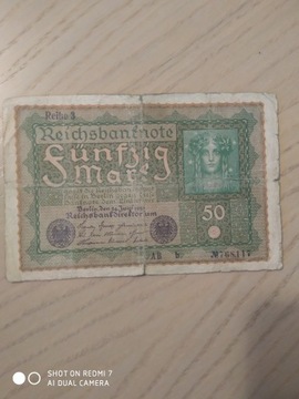 50 reichsbantnote z 1919 roku