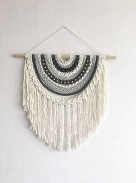 Pół mandala Makrama Boho Dekoracja Ozdoba Handmade