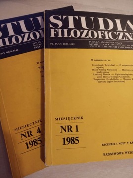 Studia filozoficzne nr 1 i 4 1985