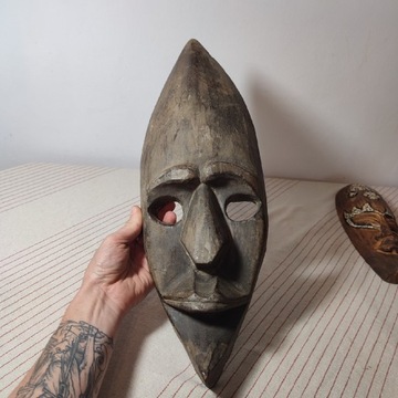 Maska Afrykańska rzeźbiona Retro 