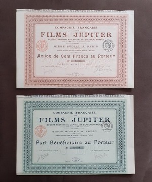 2 akcje z 1921, spółki Films Jupiter, film, kino