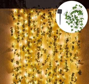 Sztuczny Bluszcz LED SOLARNA LAMPKI OGRODOWE 10M