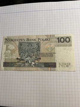 Banknoty 100 zł 2012 rok seria AA