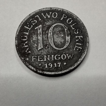 10 Feningów Królestwo Polskie 1917