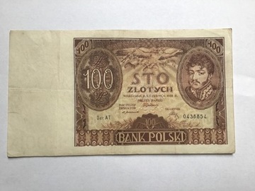 Banknot 100 złotych 1932 ser AT 0438854