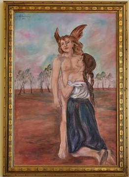 Wlastimil Hofman; obraz Anioł z kobietą. 1965 r.