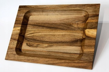 Taca drewniana lity orzech europejski 50x35x3,7 cm