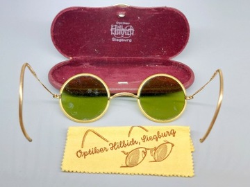 Stare przedwojenne okulary przeciwsłoneczne Gold E