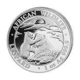 African Wildlife Leopard 1 oz srebro moneta 2019