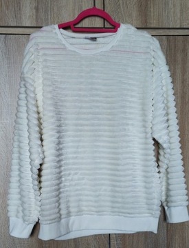 Beloved biały pluszowy sweter bluza miękki L/40