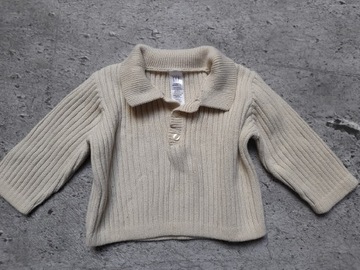 Sweterek Baby GAP r.68 6-12 m-cy bawełna beż