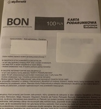 Decathlon 100zł za 94zł eKarta, bon, voucher, kod