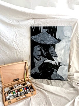 Obraz olejny, 70x50, „Samuraj”