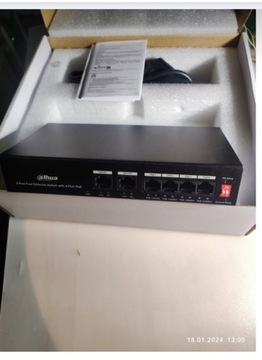 Nowy 6port Switch 4xPoe +2 uplink DAHUA PFS3006