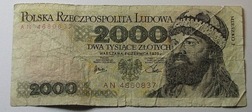 BANKNOT 2000 złotych 1979 Mieszko I ser AN 4880837