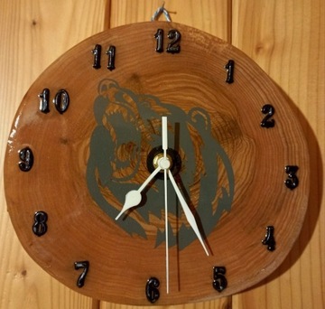 Zegar drewniany żywica 