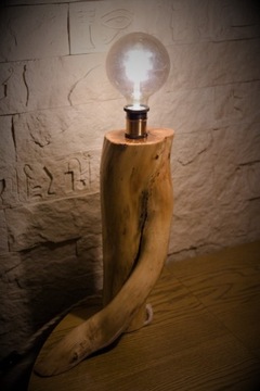Lampa drewniana, podłogowa|Rękodzieło|Unikat| 