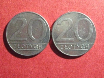 20 zł -1989/90r - MAŁA ŚR.24 MM -STAN ŁADNY SZT.2