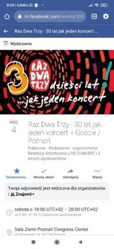Bilety na koncert zespołu Raz Dwa Trzy w Poznaniu