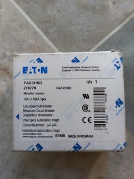 Wyłącznik nadprądowy EATON faz- D10/2