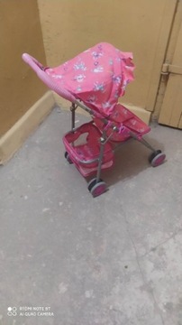 Wózek dla lalek różowy spacerówka kółka dla dzieci zabawka 