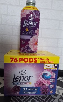 Kapsułki do prania Lenor kolor +płyn Lenor 1,4L