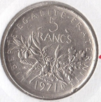 FRANCJA, 5 franków 1971, KM 926a.1