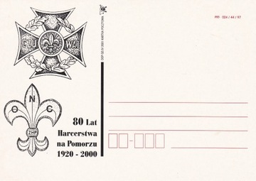 kartka poczt. 2000 - 80 lat Harcerstwa na Pomorzu