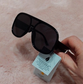Okulary przeciwsłoneczne Zign czarne filtr UV nowe
