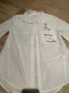 Zara Girls biała koszula 134 
