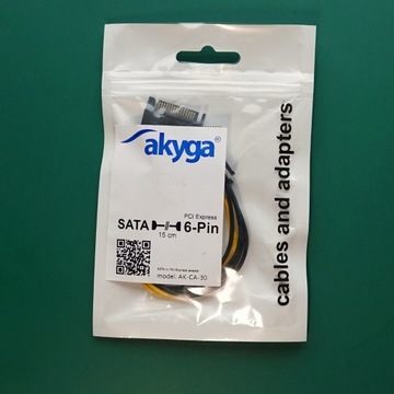 Adapter SATA (F) / PCI-E 6pin (M) 15cm Akyga