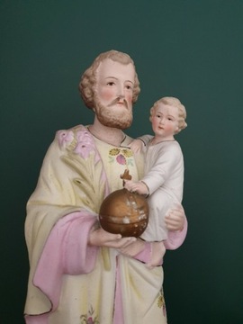 Biskwit Święty Józef figurka z porcelany