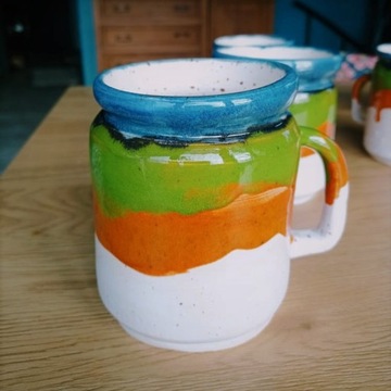 Kubek Kubki Kolorowe Komplet do kawy ceramiczne 