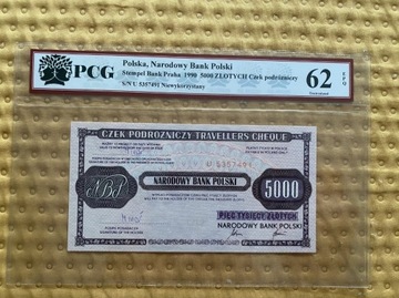 PCG62 EPQ 5000 zł czek podróżniczy 1990 rok