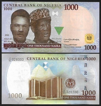 * NIGERIA 1000 naira 2021 P-36 stan UNC