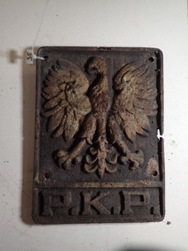 Oryginalna tabliczka z "orłem" od parowozu