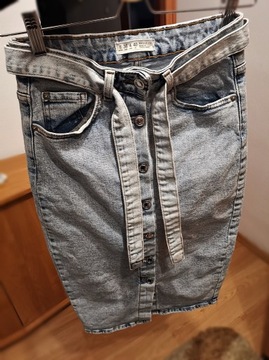 Spódnica midi 36 S wiązana jeans rozciągliwa 