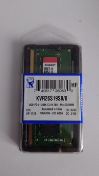 Kingston 8GB 1x8GB 2666MHz DDR4 Non-ECC CL19 SODIM
