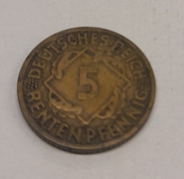 Niemcy Weimar 5 Reichspfennig 1924