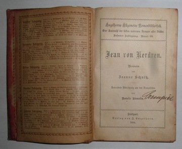 ROMAN-BIBLIOTHEK JEAN VON KERDREN - 1894 ROK